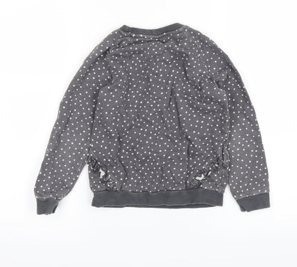 TU Girls Grey Polka Dot  Pullover Jumper Size 5-6 Years