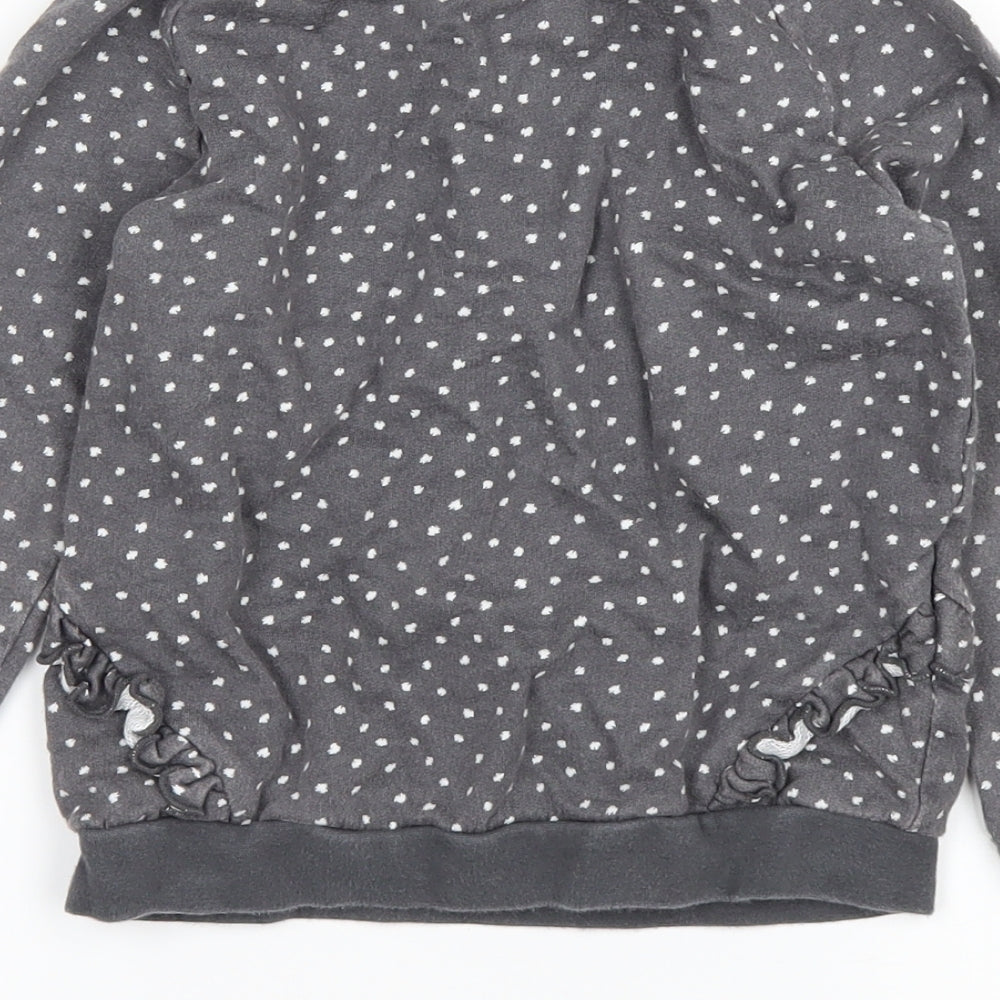 TU Girls Grey Polka Dot  Pullover Jumper Size 5-6 Years