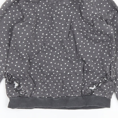 TU Girls Grey Polka Dot  Pullover Jumper Size 5-6 Years