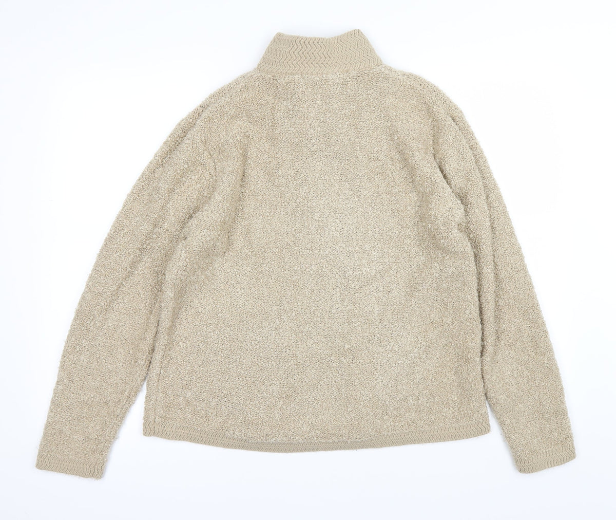elizabeth Womens Beige   Full Zip Jumper Size M