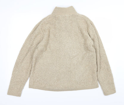 elizabeth Womens Beige   Full Zip Jumper Size M