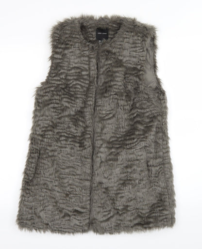 Womens UK Size 8 New Look Grey Overcoat