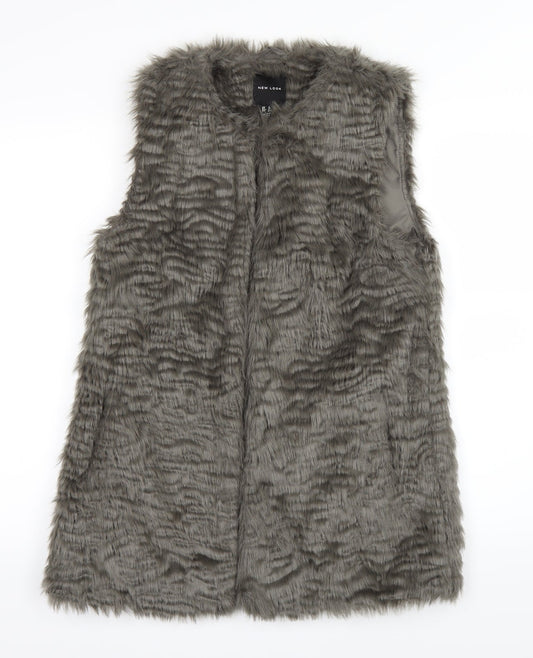 Womens UK Size 8 New Look Grey Overcoat