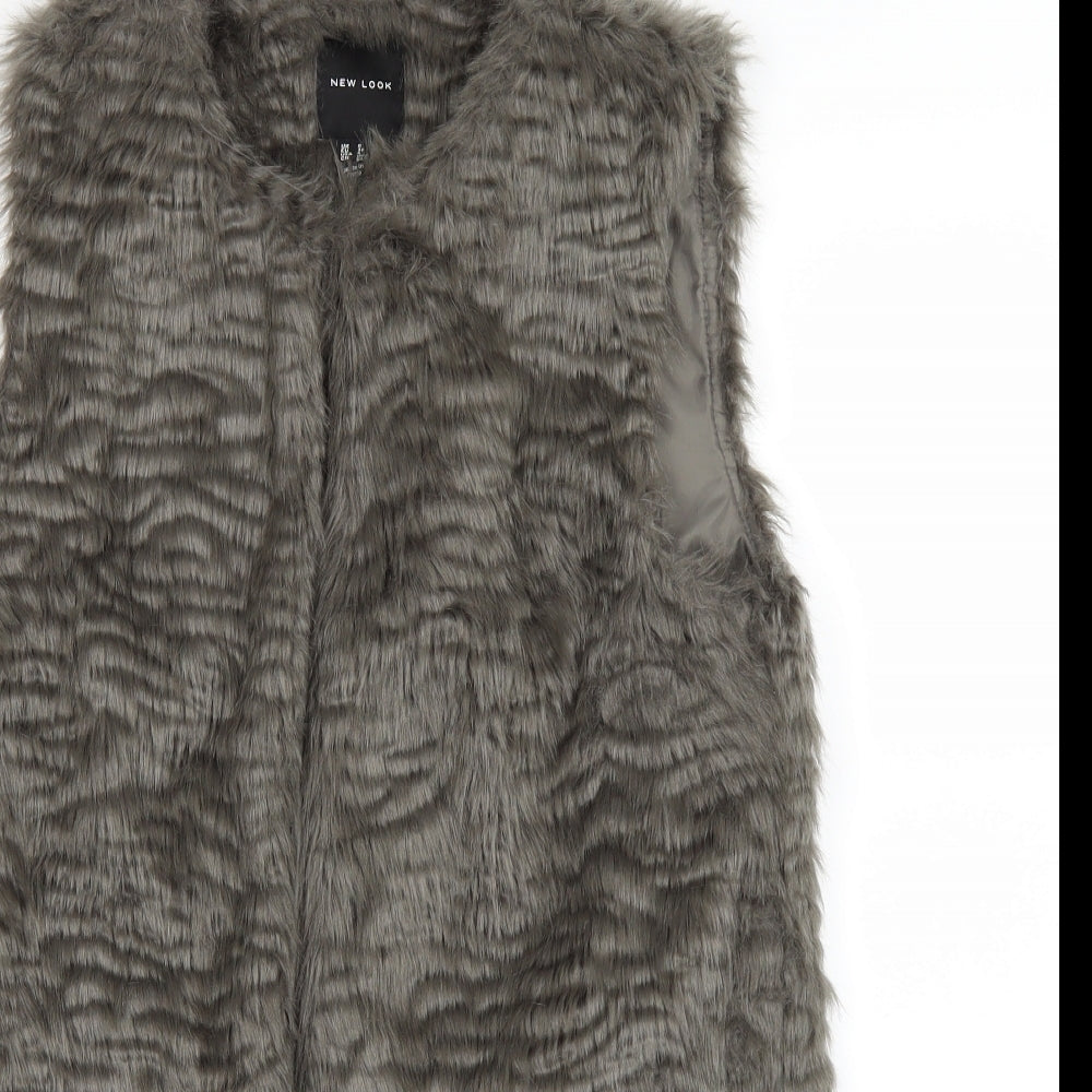 Womens UK Size 8 New Look Grey Overcoat