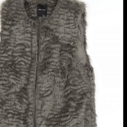 Womens UK Size 8 New Look Grey Overcoat
