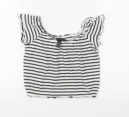 Womens UK Size 8 New Look Black Basic Blouse