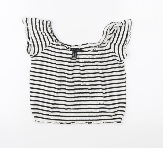 Womens UK Size 8 New Look Black Basic Blouse