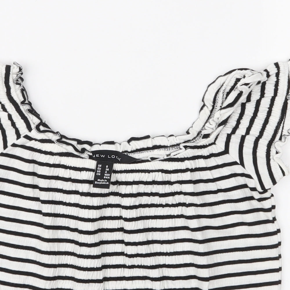 Womens UK Size 8 New Look Black Basic Blouse