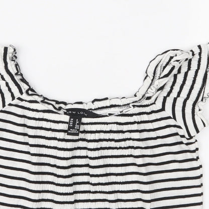 Womens UK Size 8 New Look Black Basic Blouse