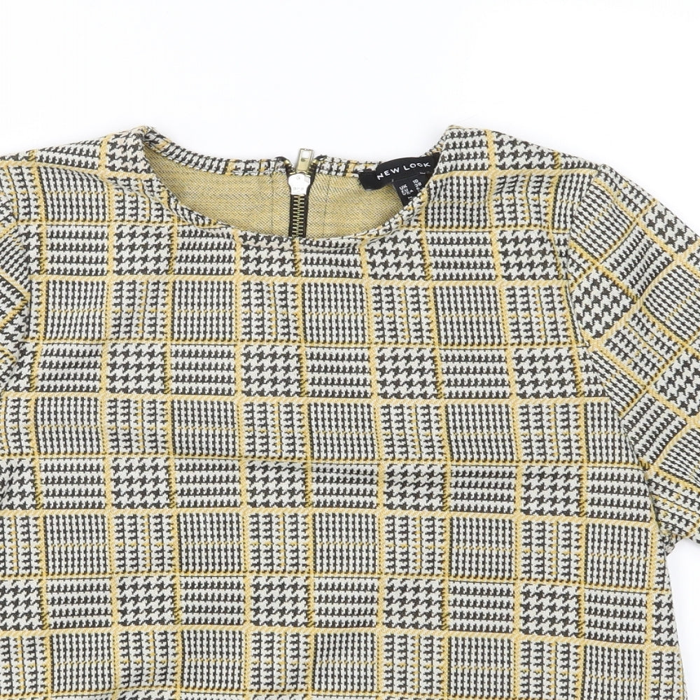 Womens UK Size 10 New Look Yellow Basic Blouse