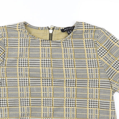 Womens UK Size 10 New Look Yellow Basic Blouse