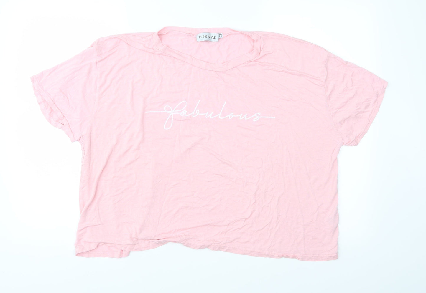 Womens UK Size 22 In the Style Pink Basic T-Shirt