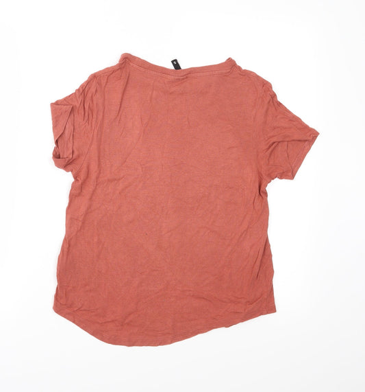 Divided Womens Brown  Jersey Basic T-Shirt Size S