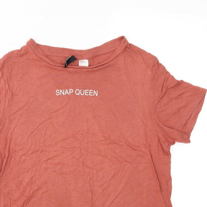Divided Womens Brown  Jersey Basic T-Shirt Size S