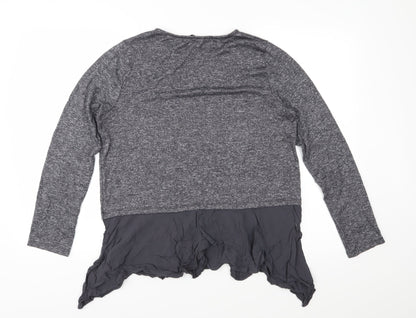 TU Womens Grey  Jersey Basic Blouse Size 14