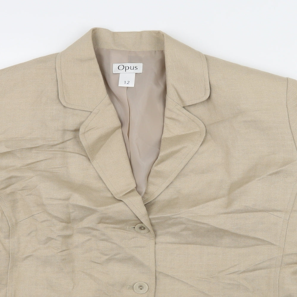 Womens UK Size 12 OPUS Beige Jacket