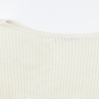 PRETTYLITTLETHING Womens White  Knit Pullover Jumper Size S