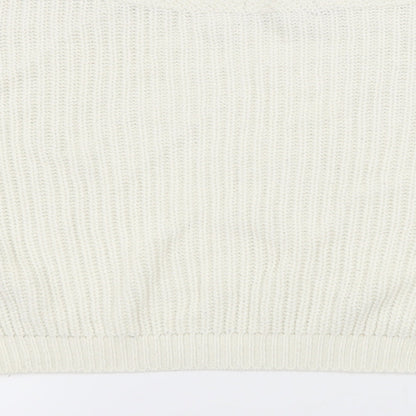 PRETTYLITTLETHING Womens White  Knit Pullover Jumper Size S