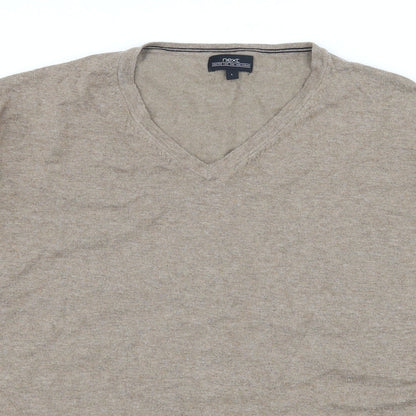 NEXT Mens Brown  Knit Pullover Jumper Size L