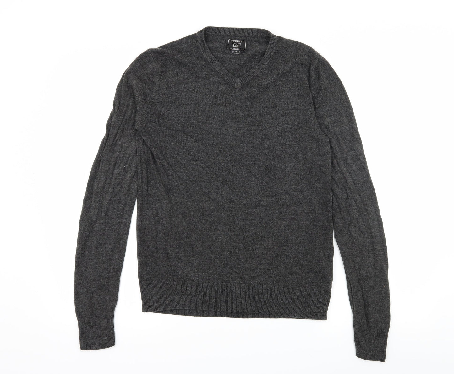 F&F Mens Grey  Knit Pullover Jumper Size S