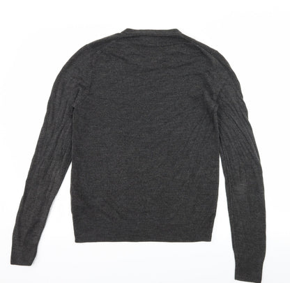 F&F Mens Grey  Knit Pullover Jumper Size S