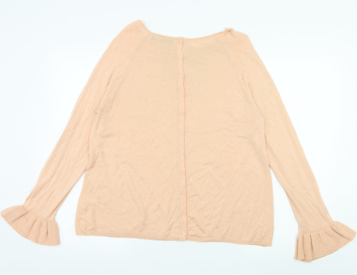 Marks & Spencer Womens Orange  Knit Pullover Jumper Size 14