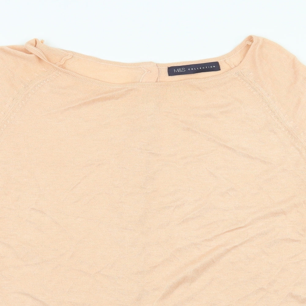 Marks & Spencer Womens Orange  Knit Pullover Jumper Size 14