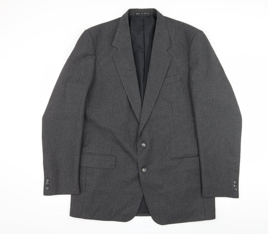 Mens UK Size L Hodges Regular Grey Suit Jacket