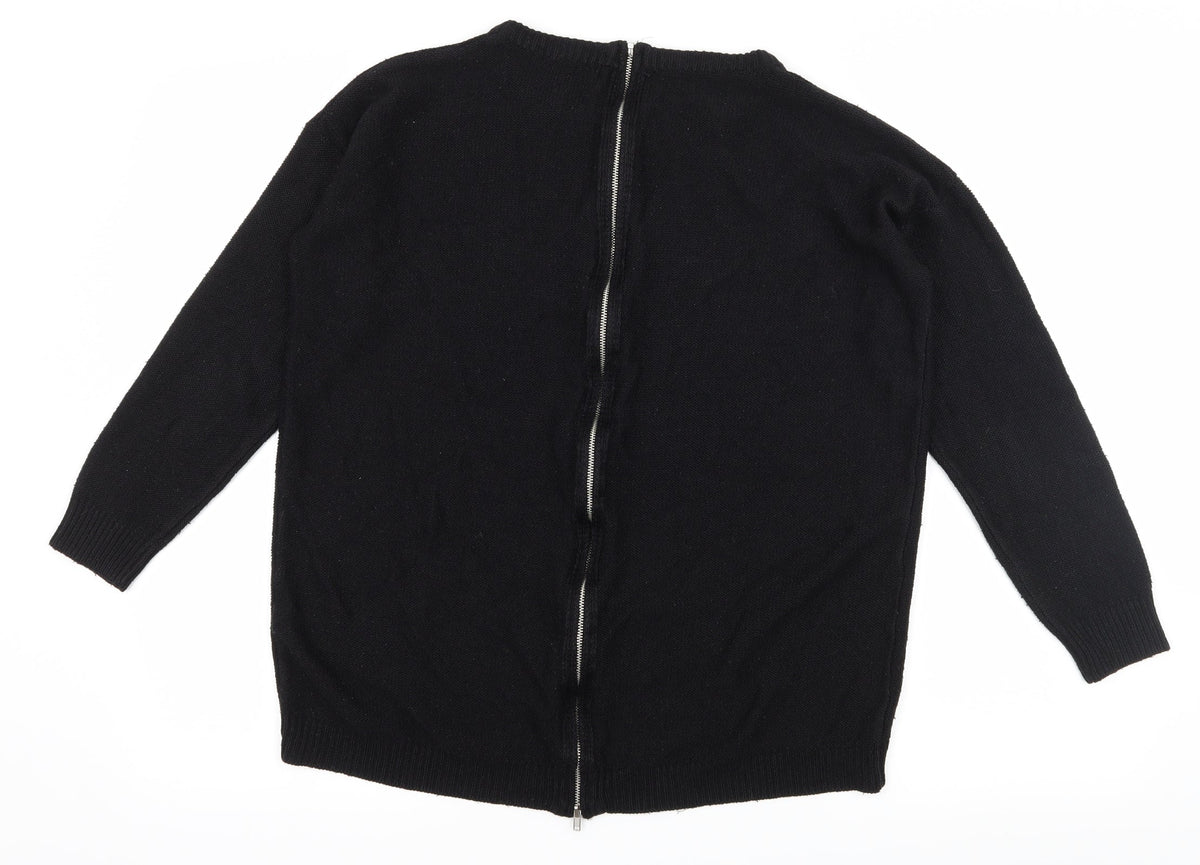 Pep&Co Womens Black  Knit Pullover Jumper Size 8