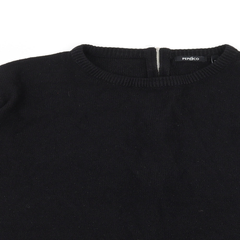 Pep&Co Womens Black  Knit Pullover Jumper Size 8