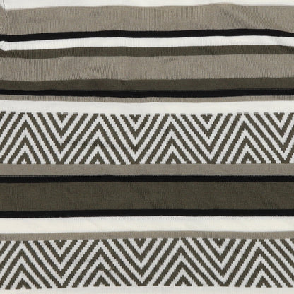 Damart Womens Grey Striped Knit Basic T-Shirt Size 14