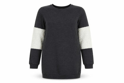 Select Womens Grey Colourblock Jersey Pullover Sweatshirt Size 10