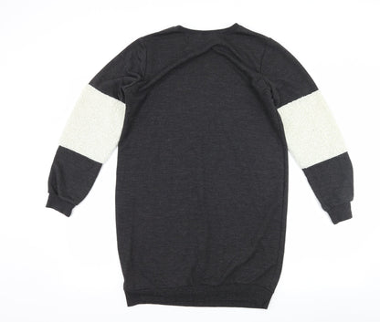 Select Womens Grey Colourblock Jersey Pullover Sweatshirt Size 10