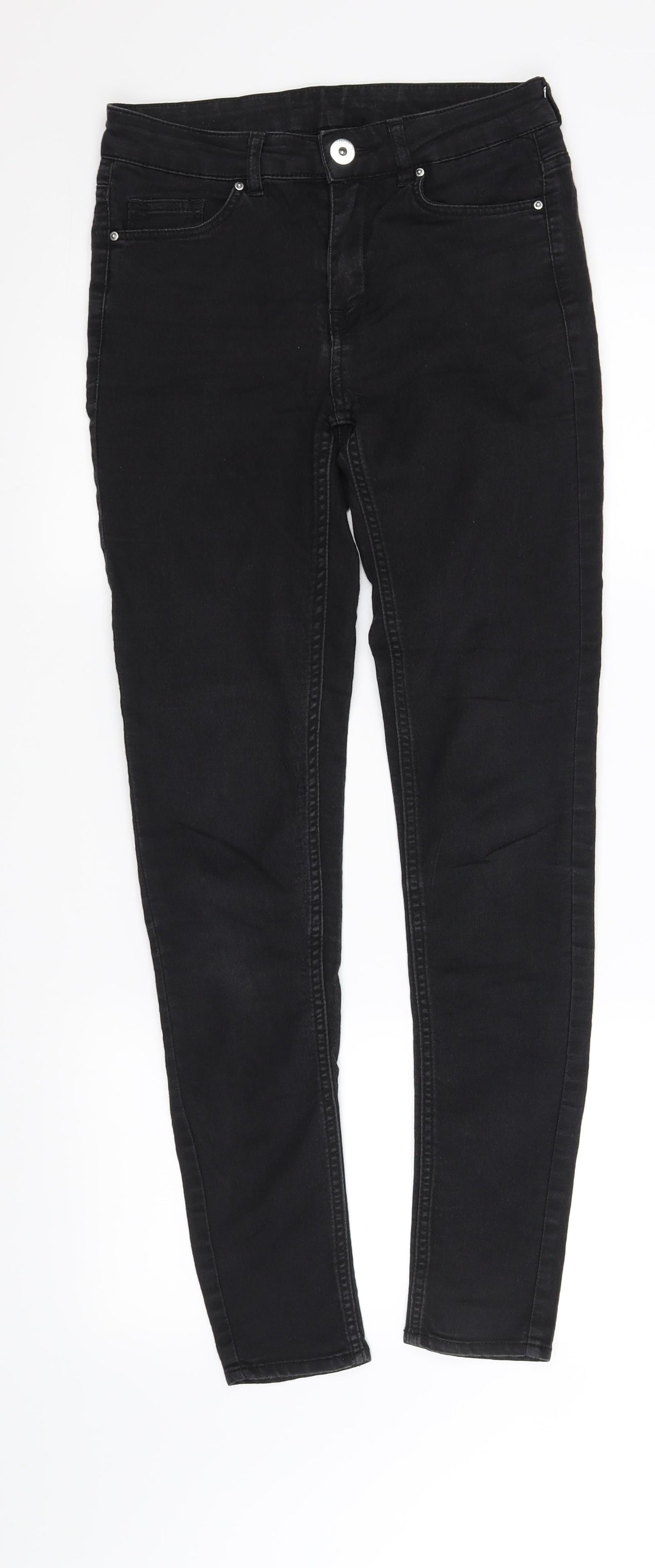 Womens UK Size 8 Divided Regular Fit Skinny Black Jeans