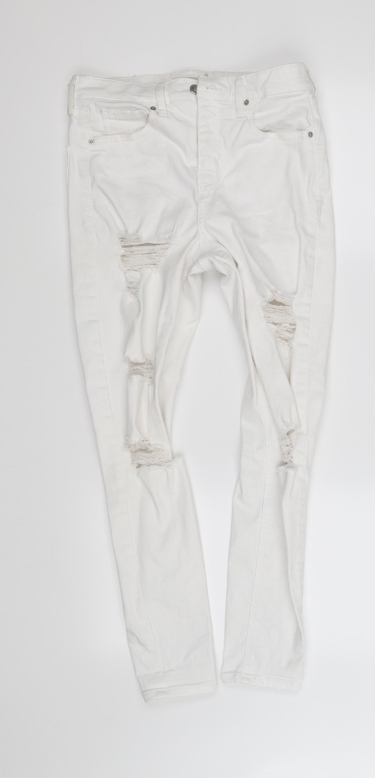 Womens UK Size S jamie Regular Fit Straight White Jeans