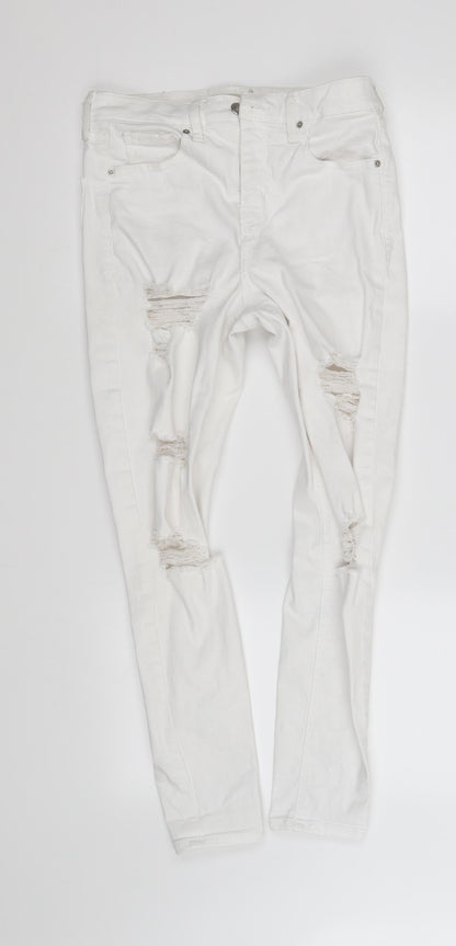 Womens UK Size S jamie Regular Fit Straight White Jeans
