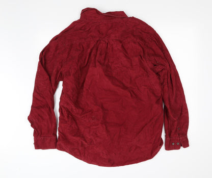 Womens UK Size XL Croft & Barrow Red Basic Button-Up