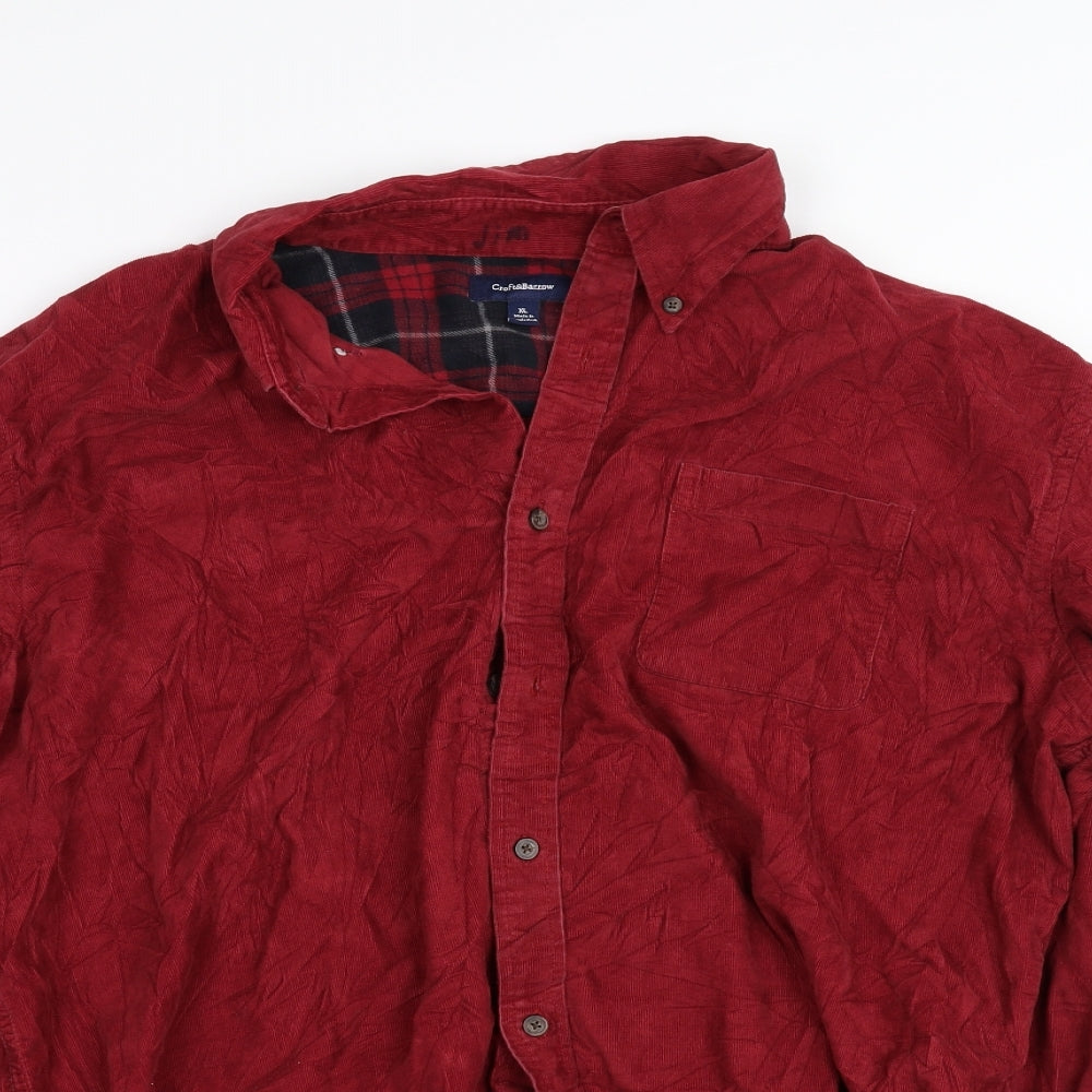 Womens UK Size XL Croft & Barrow Red Basic Button-Up
