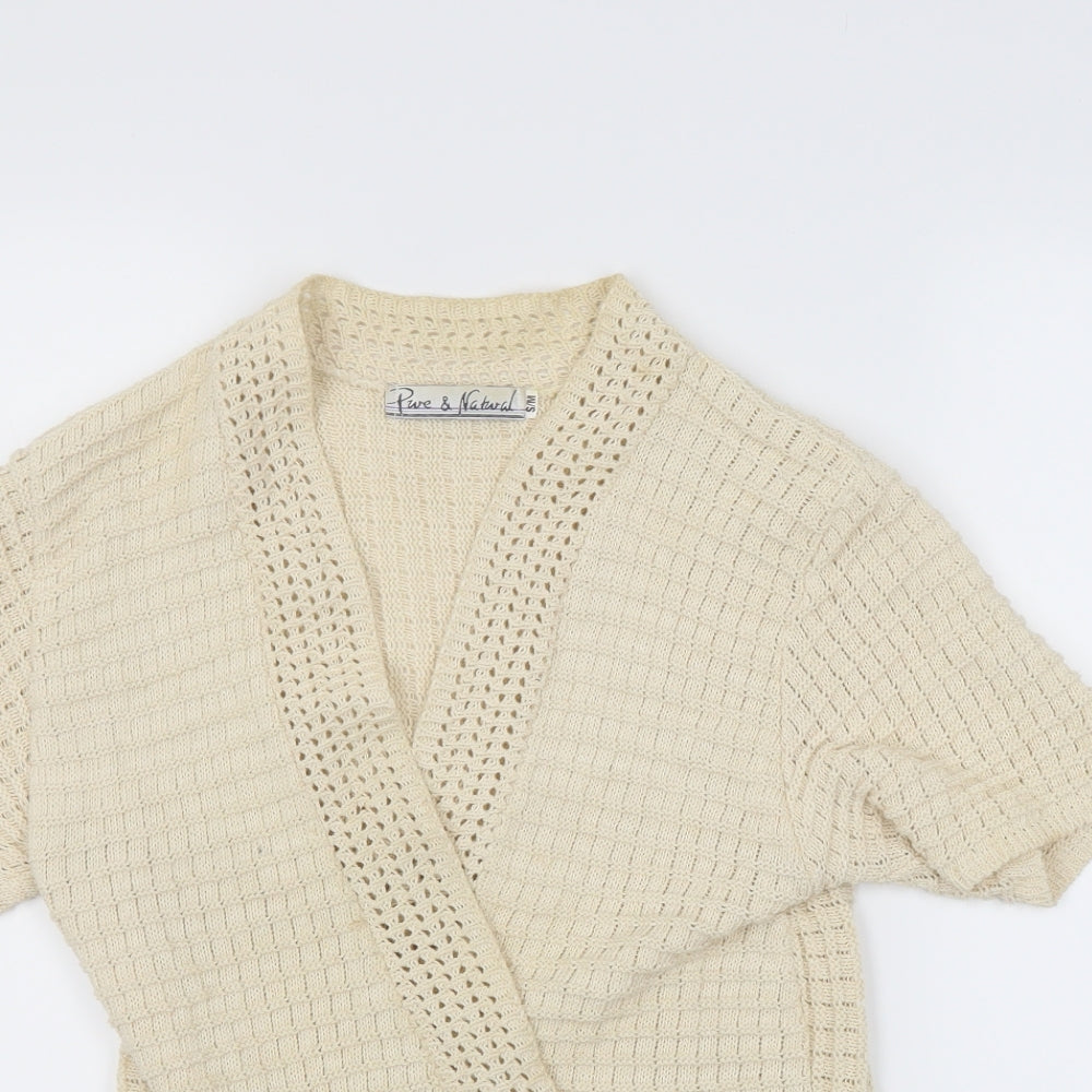 Pure & Natural Womens Ivory   Cardigan Jumper Size M