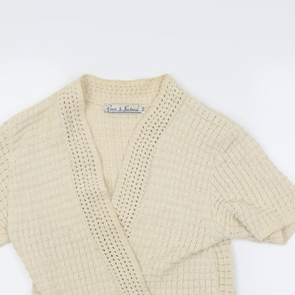 Pure & Natural Womens Ivory   Cardigan Jumper Size M
