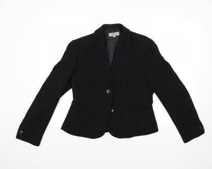 Marks and Spencer Womens Black Striped  Jacket Coat Size 12