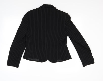 Marks and Spencer Womens Black Striped  Jacket Coat Size 12