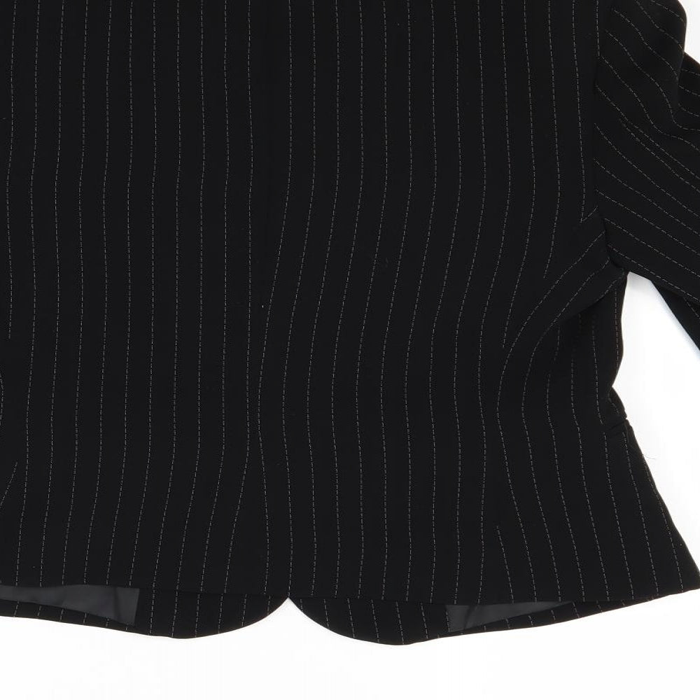Marks and Spencer Womens Black Striped  Jacket Coat Size 12