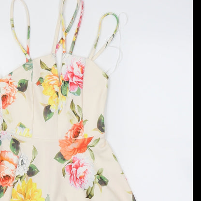 New Look Womens White Floral  A-Line  Size 6