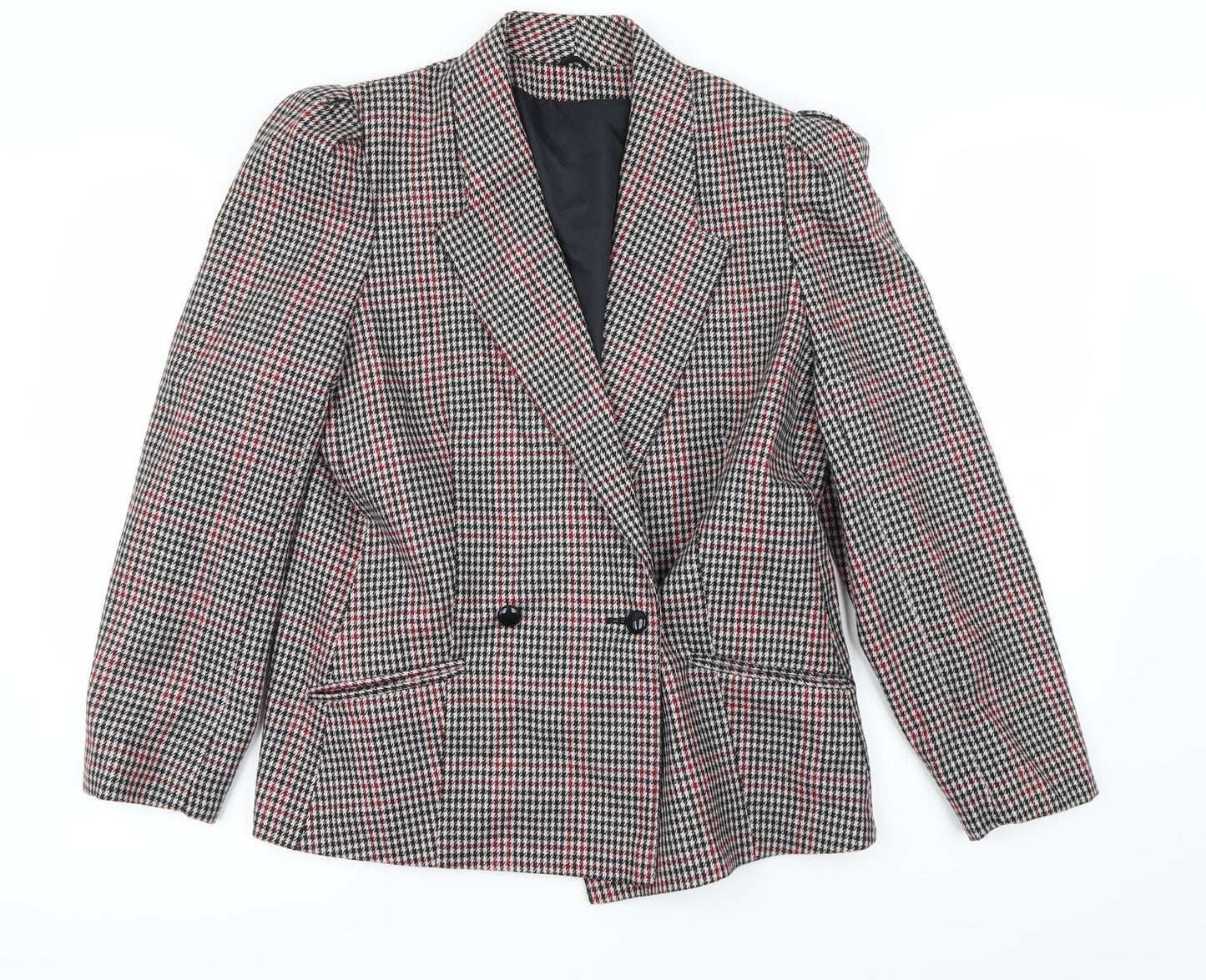 C&A Womens Red Check  Jacket Blazer Size 12