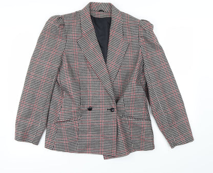 C&A Womens Red Check  Jacket Blazer Size 12