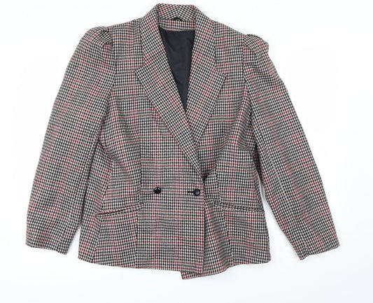 C&A Womens Red Check  Jacket Blazer Size 12
