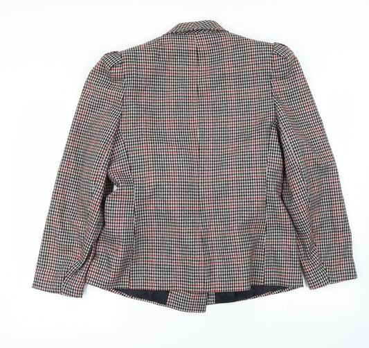 C&A Womens Red Check  Jacket Blazer Size 12