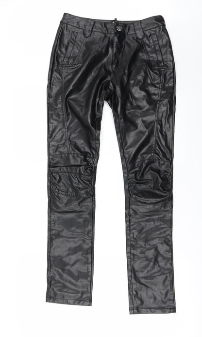 Womens UK Size M Preworn Regular Fit  Black Trousers