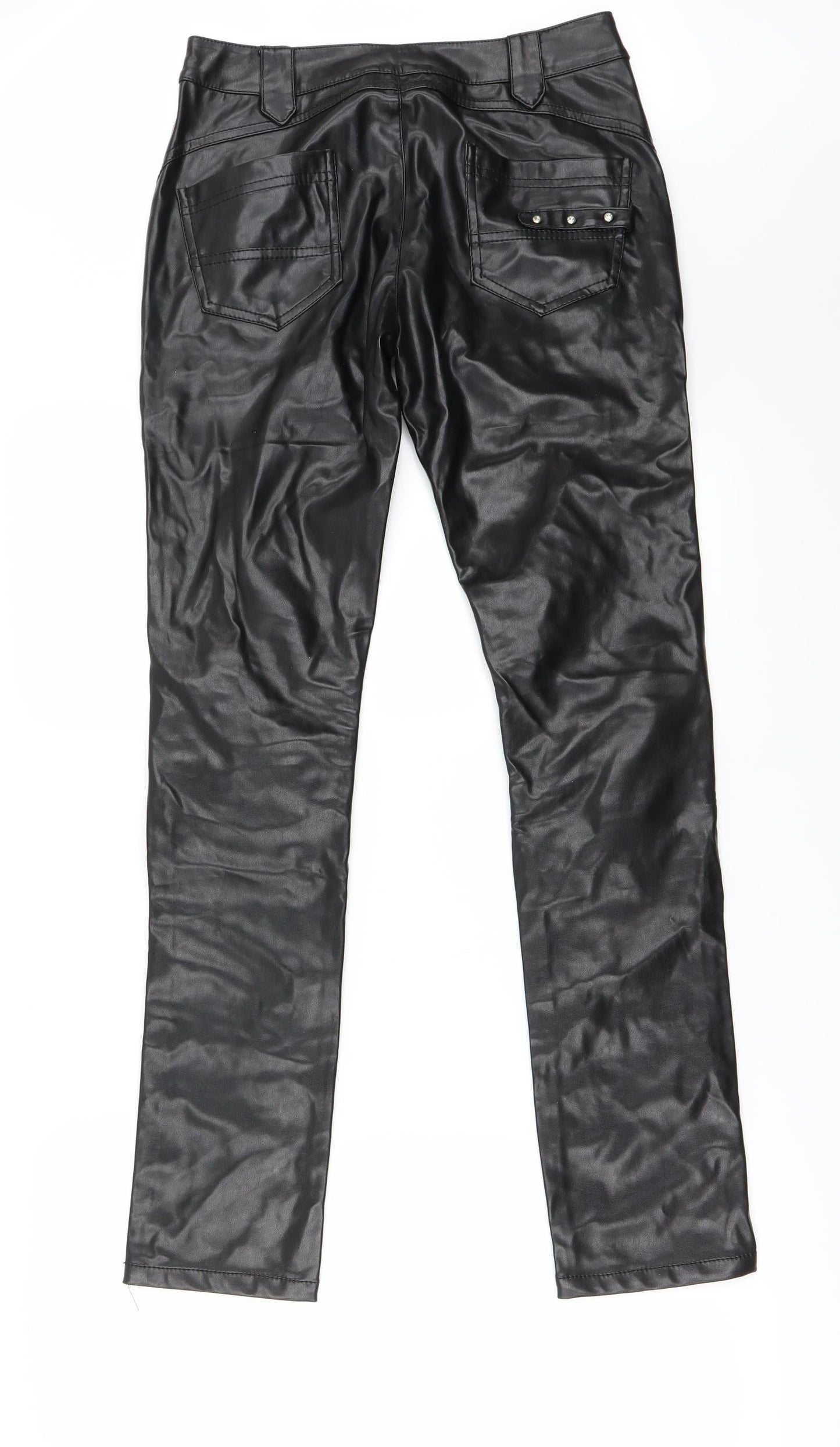 Womens UK Size M Preworn Regular Fit  Black Trousers